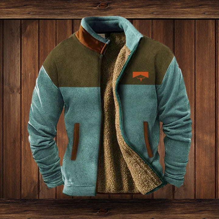 Alexander | Sherpa-Lined Southwestern Sleeve Full-Zip Versatility Bomber Jacket