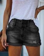 Hailey Ripped Denim Shorts