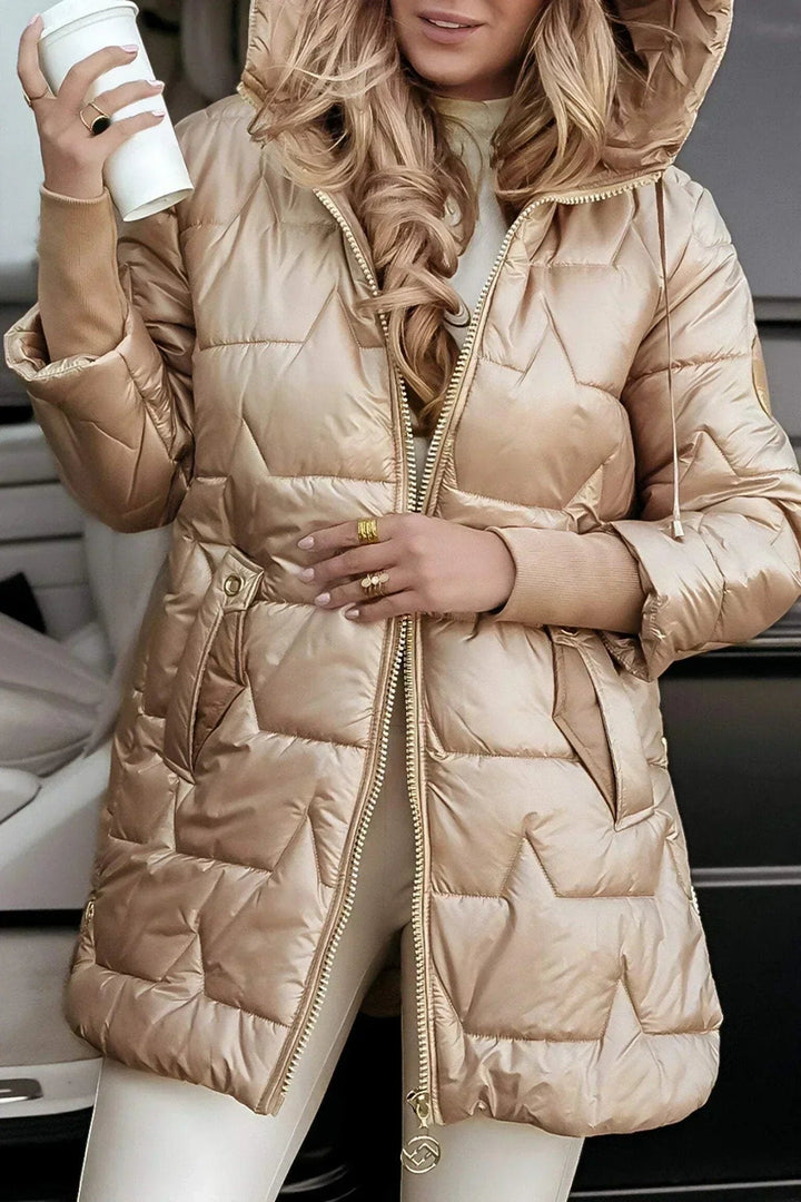 Linda | Winter Waterproof Long Hooded Puffer Jacket