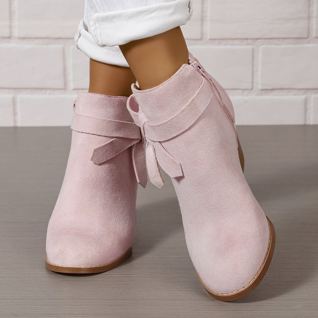 Ashley | Block Heel Ankle Side Zip Closure Waterproof Chelsea Boots