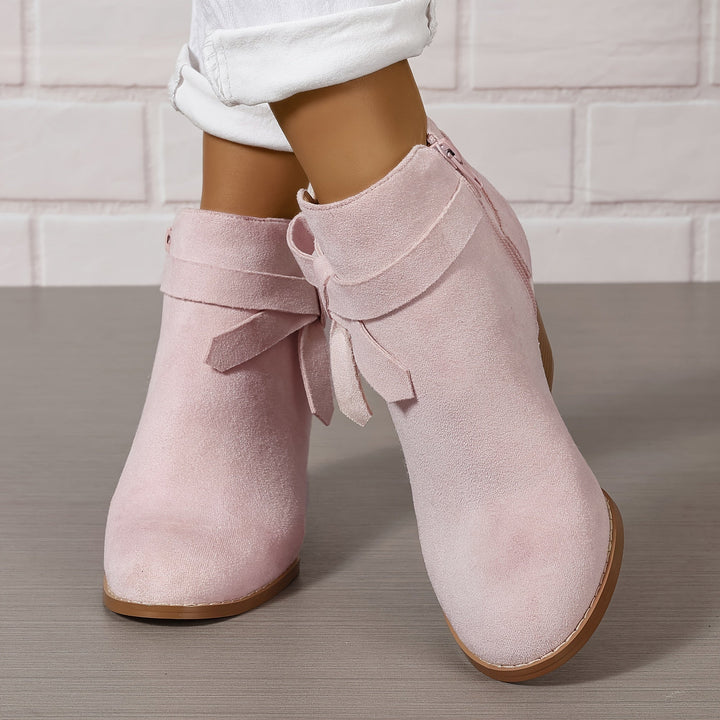 Ashley | Block Heel Ankle Side Zip Closure Waterproof Chelsea Boots