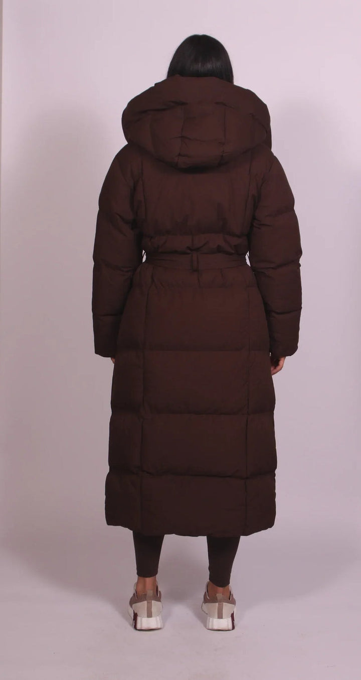 Sierra | Winter Elegant Warm Hooded Long Puffer Jacket
