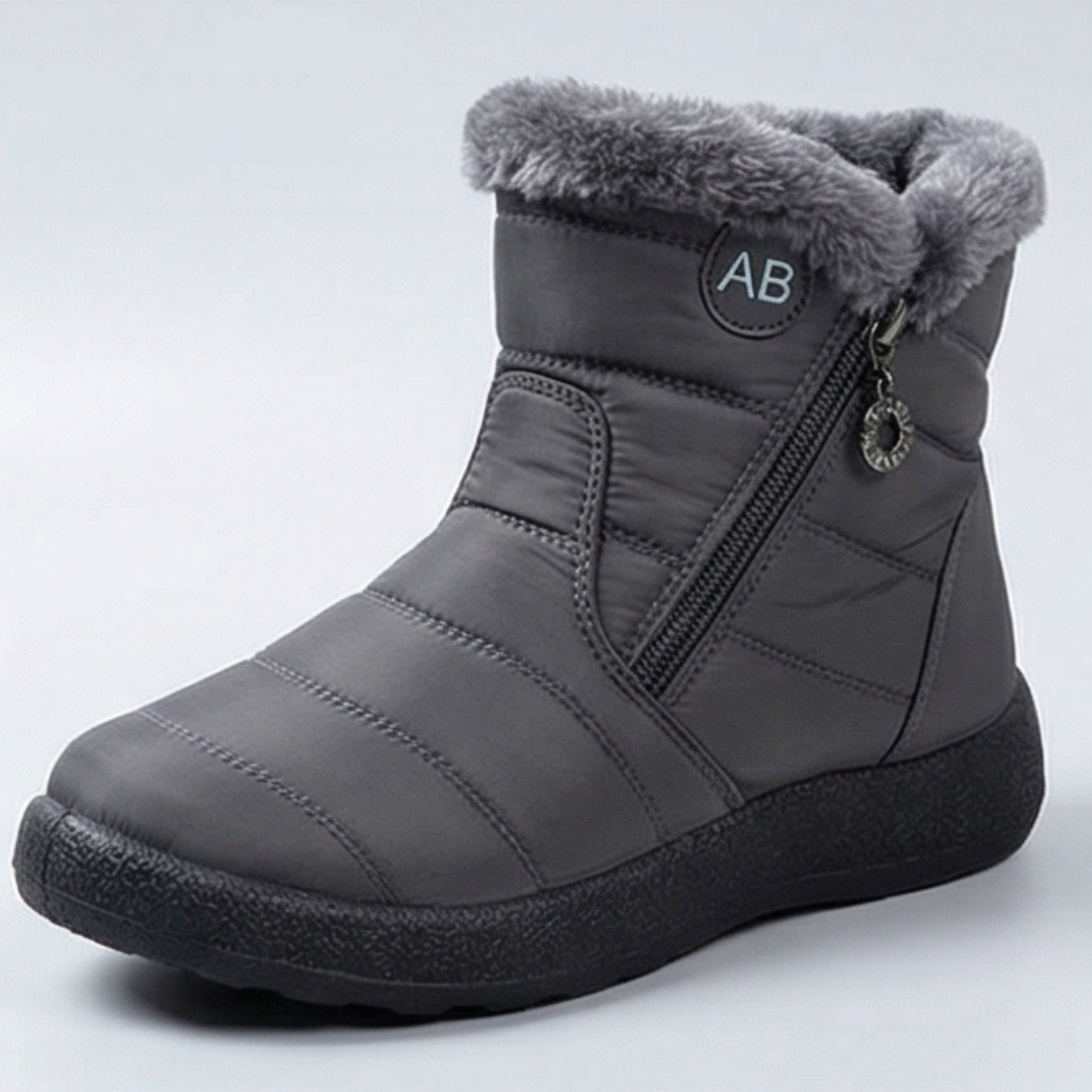 Kathy | Faux Fur Lined Side Zipper Entry Waterproof Ankle Boots