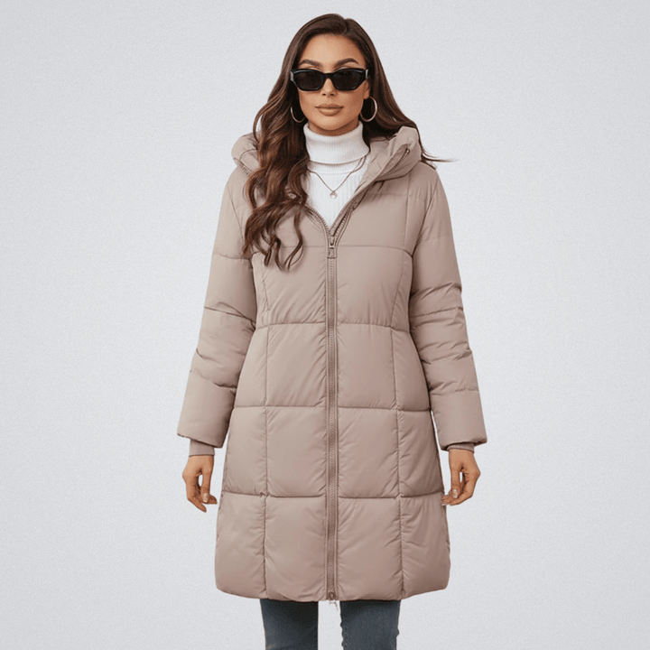 Tina | Winter Waterproof Hooded Long Rain Puffer Jacket
