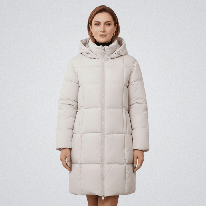 Tina | Winter Waterproof Hooded Long Rain Puffer Jacket