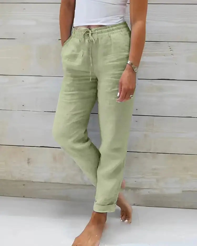 Emily Linen Stretch Pants