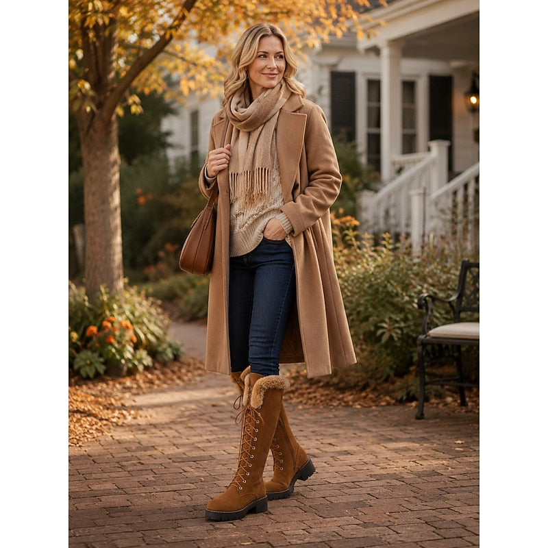 Carol | Faux Fur Cuff  Waterproof Knee-High Winter Boots