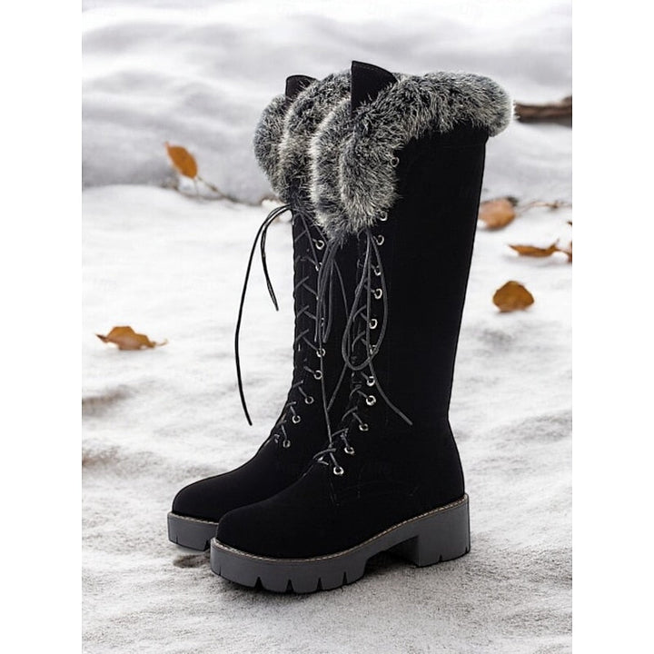 Carol | Faux Fur Cuff  Waterproof Knee-High Winter Boots