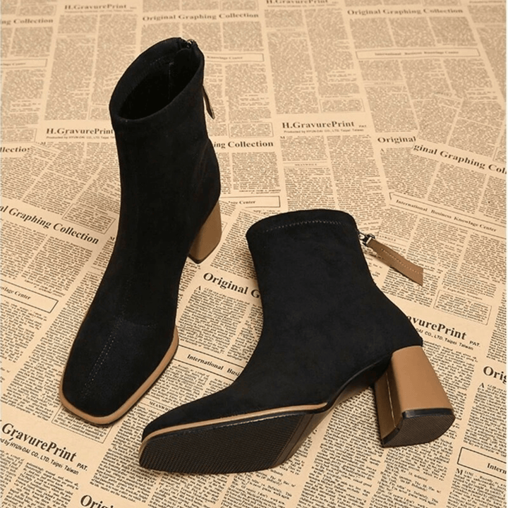 Bellora | Waterproof Rear Zipper Suede Ankle Boots