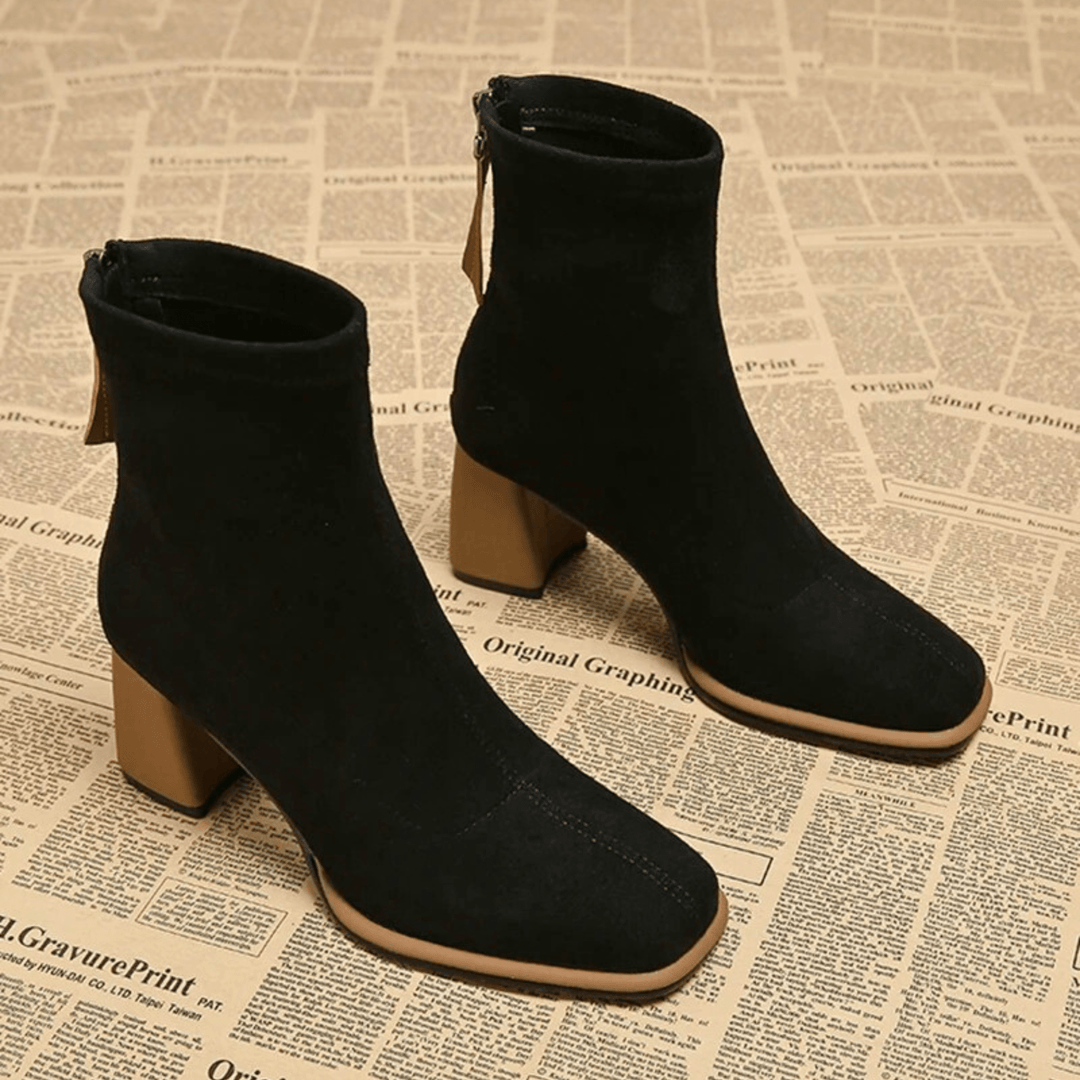 Bellora | Waterproof Rear Zipper Suede Ankle Boots