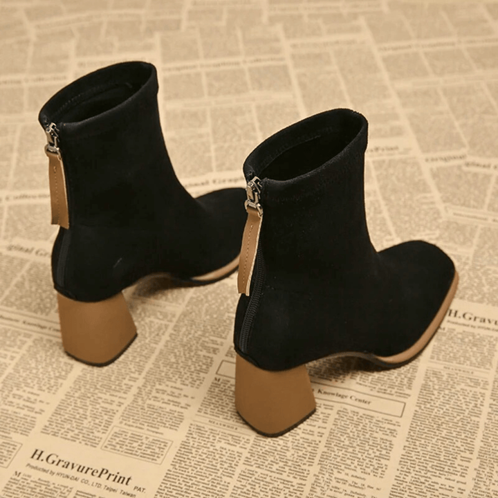 Bellora | Waterproof Rear Zipper Suede Ankle Boots
