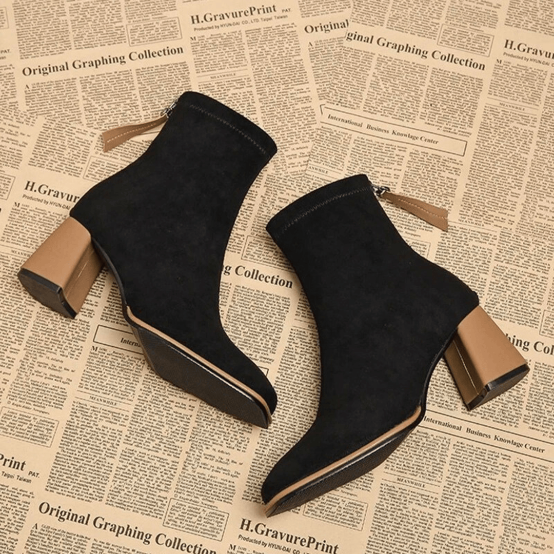 Bellora | Waterproof Rear Zipper Suede Ankle Boots