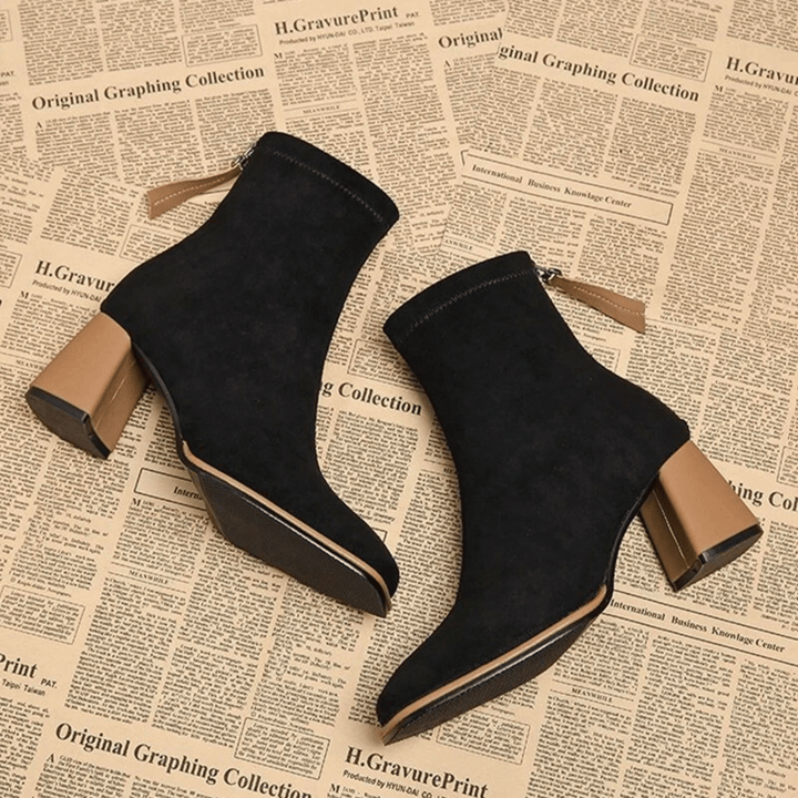 Bellora | Waterproof Rear Zipper Suede Ankle Boots