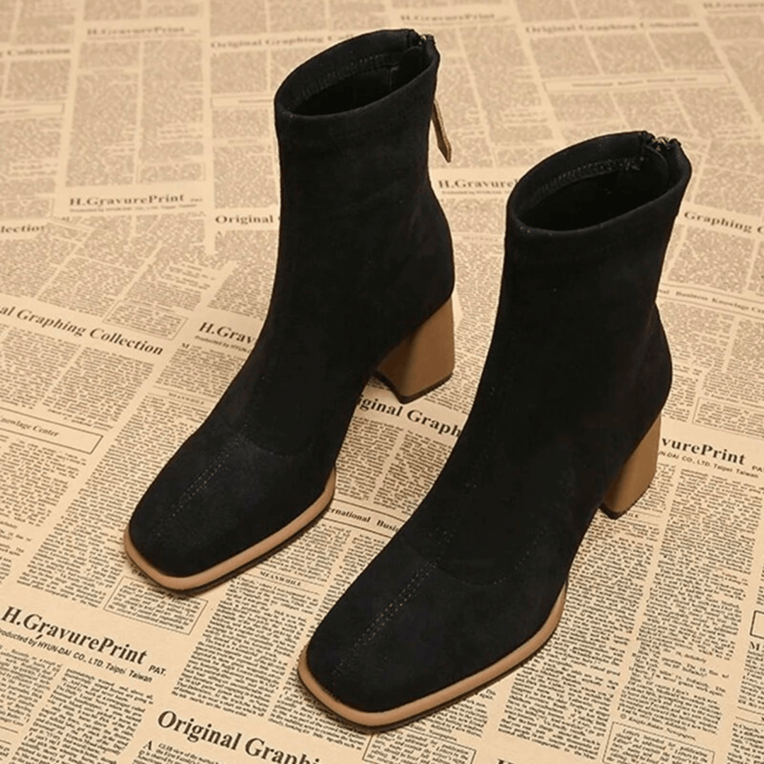 Bellora | Waterproof Rear Zipper Suede Ankle Boots