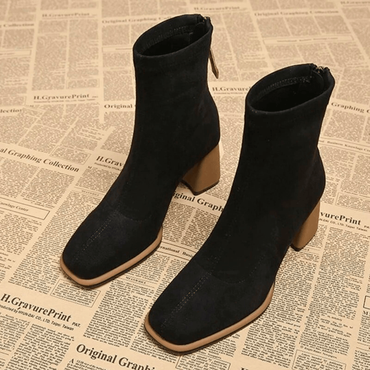 Bellora | Waterproof Rear Zipper Suede Ankle Boots