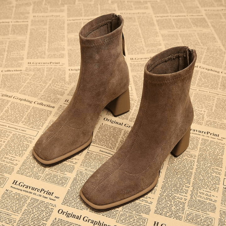 Bellora | Waterproof Rear Zipper Suede Ankle Boots