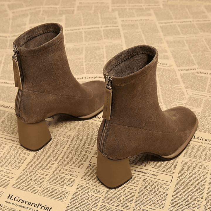 Bellora | Waterproof Rear Zipper Suede Ankle Boots
