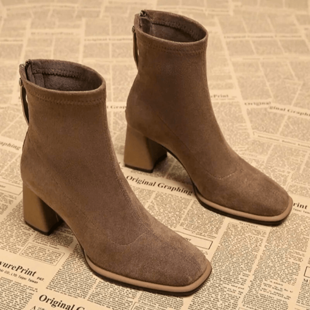 Bellora | Waterproof Rear Zipper Suede Ankle Boots