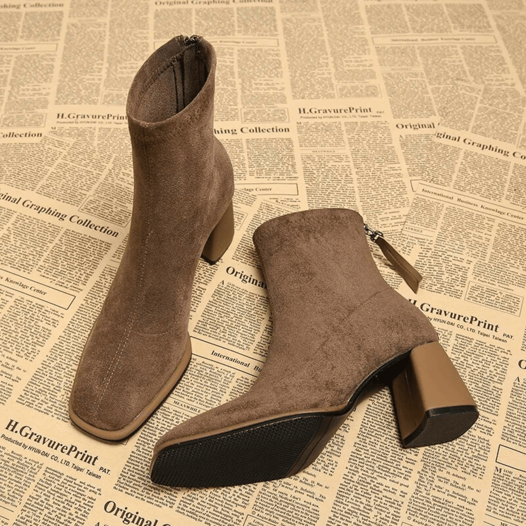 Bellora | Waterproof Rear Zipper Suede Ankle Boots