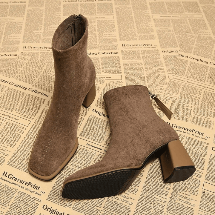 Bellora | Waterproof Rear Zipper Suede Ankle Boots