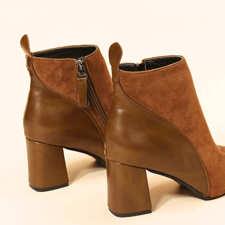 Emma | Side-Zip Suede Texture Waterproof Ankle Boots