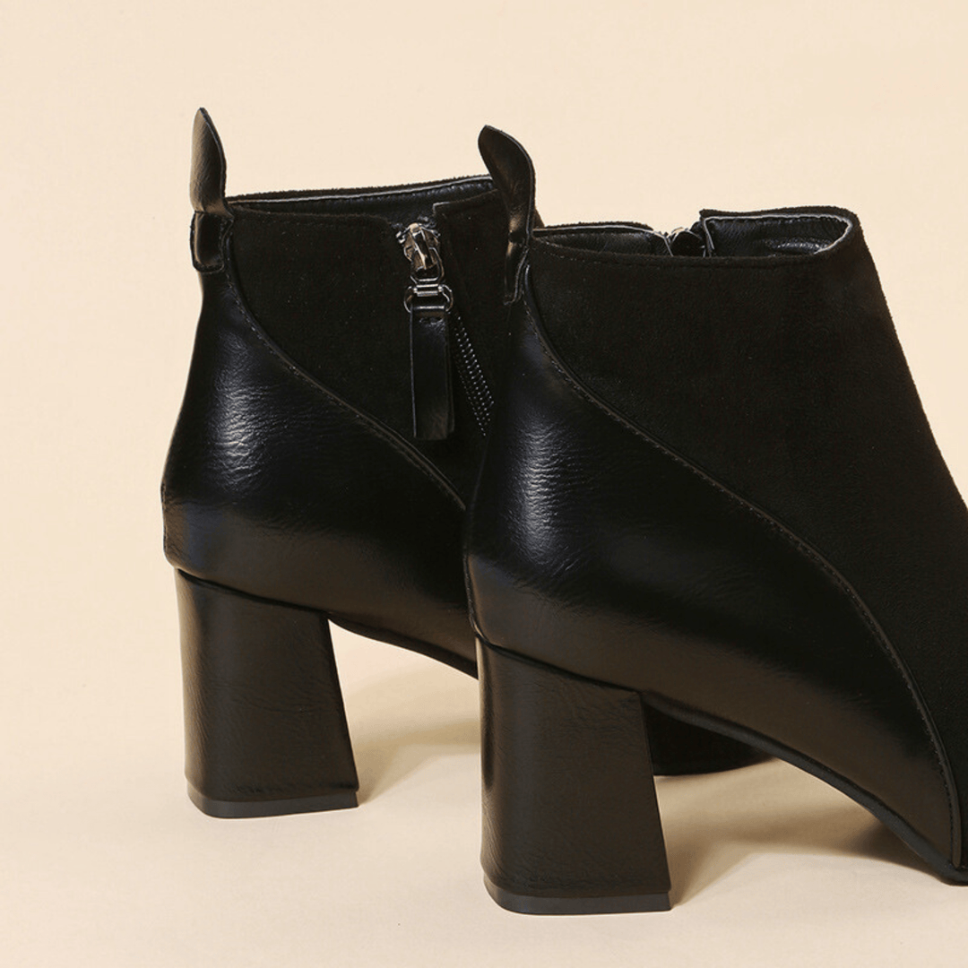 Emma | Side-Zip Suede Texture Waterproof Ankle Boots