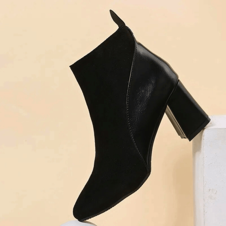 Emma | Side-Zip Suede Texture Waterproof Ankle Boots