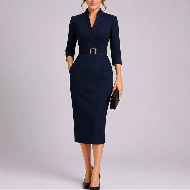 Scarlett | Wedding Guest V-Neck Midi Dress