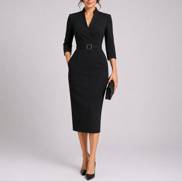 Scarlett | Wedding Guest V-Neck Midi Dress