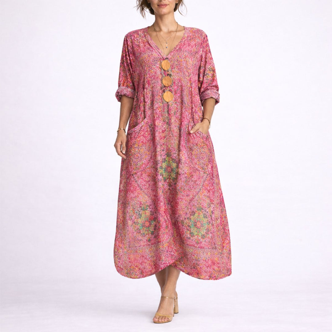 Evelyn | Wedding Guest Bohemian Paisley Maxi Dress
