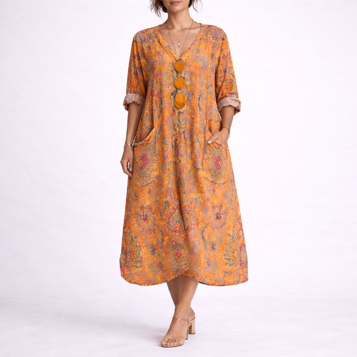 Evelyn | Wedding Guest Bohemian Paisley Maxi Dress