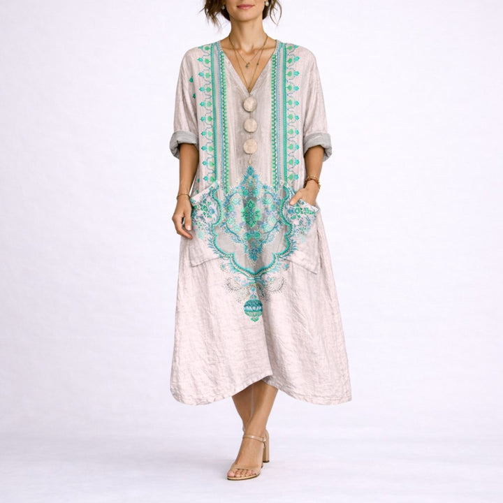 Evelyn | Wedding Guest Bohemian Paisley Maxi Dress
