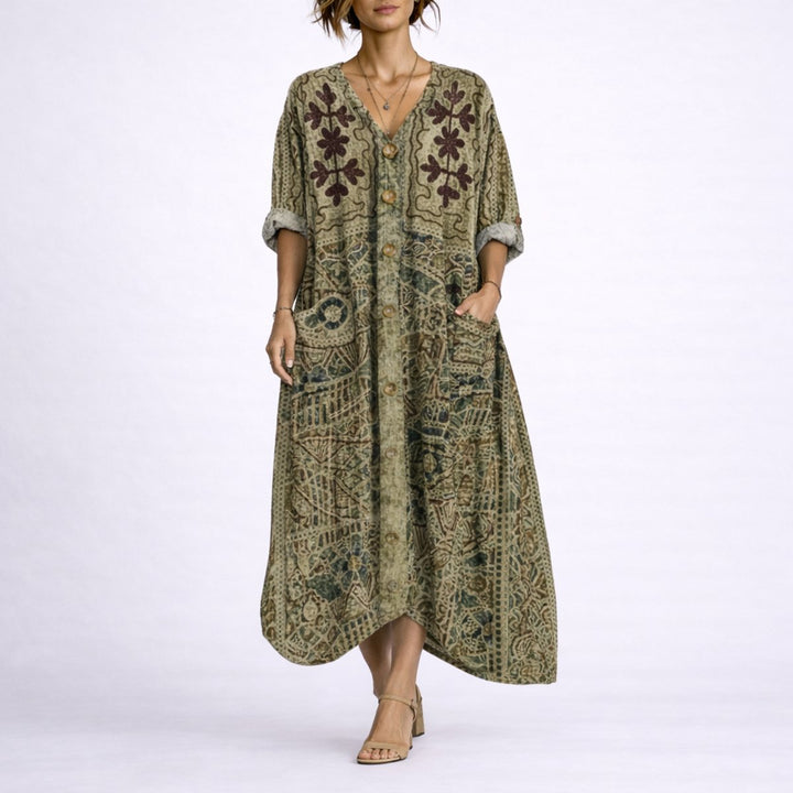 Evelyn | Wedding Guest Bohemian Paisley Maxi Dress