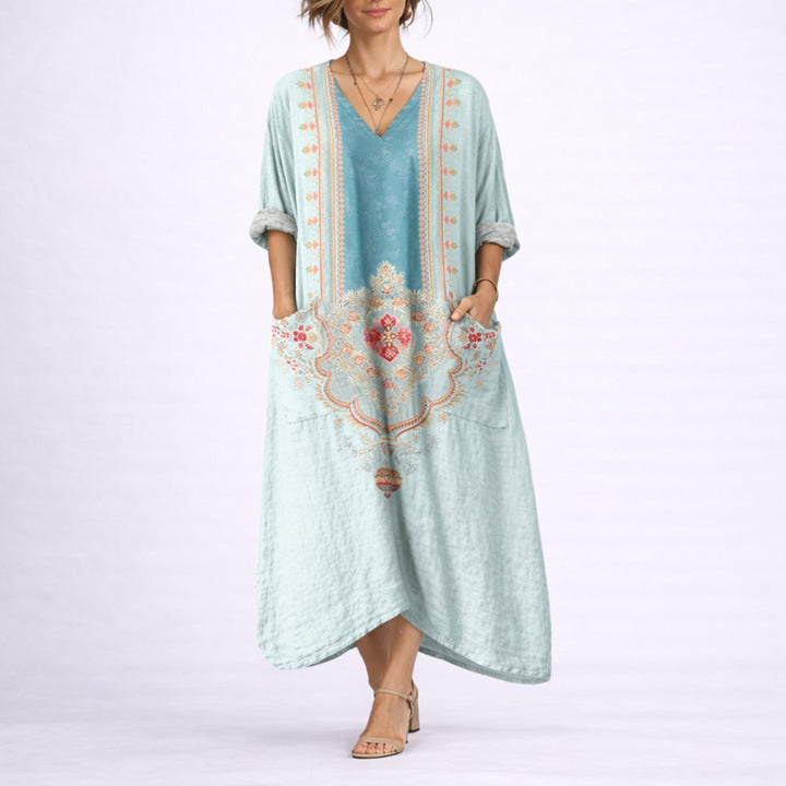 Evelyn | Wedding Guest Bohemian Paisley Maxi Dress