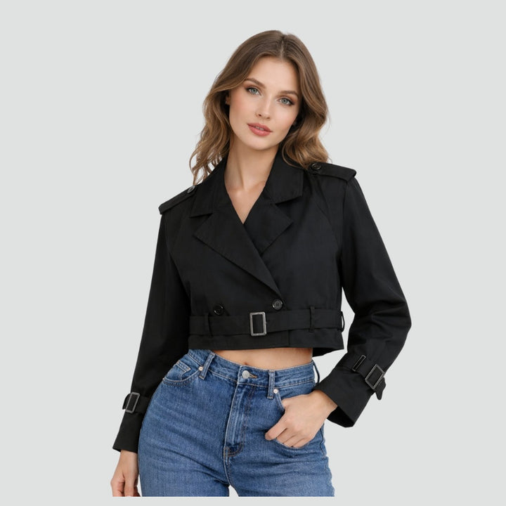Trench Jacket for Women | Cropped Button-Front