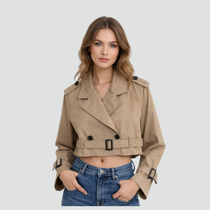 Trench Jacket for Women | Cropped Button-Front
