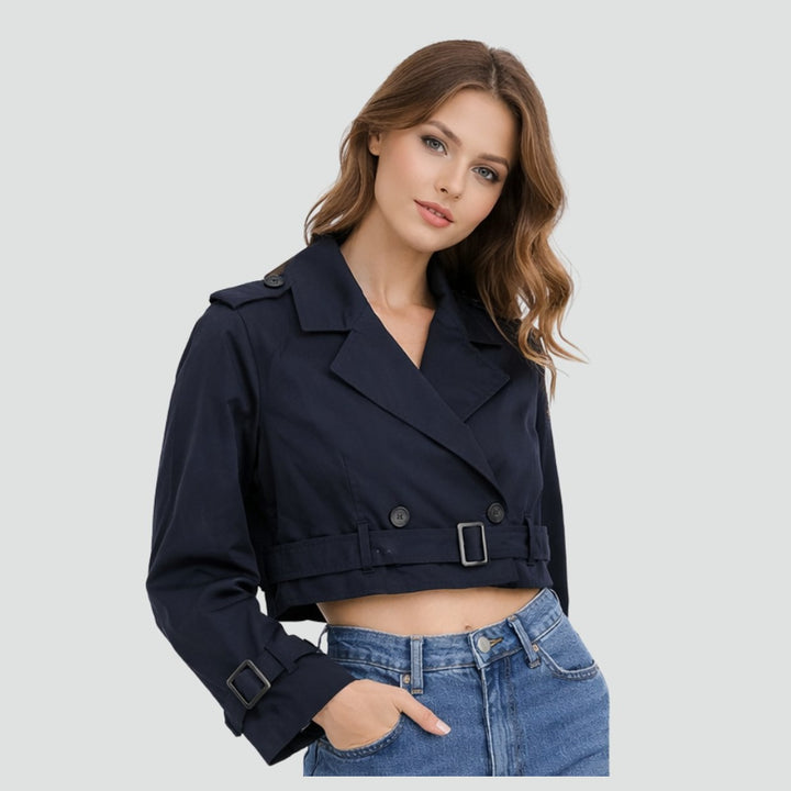 Trench Jacket for Women | Cropped Button-Front