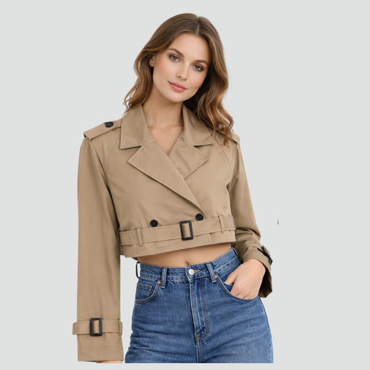 Trench Jacket for Women | Cropped Button-Front