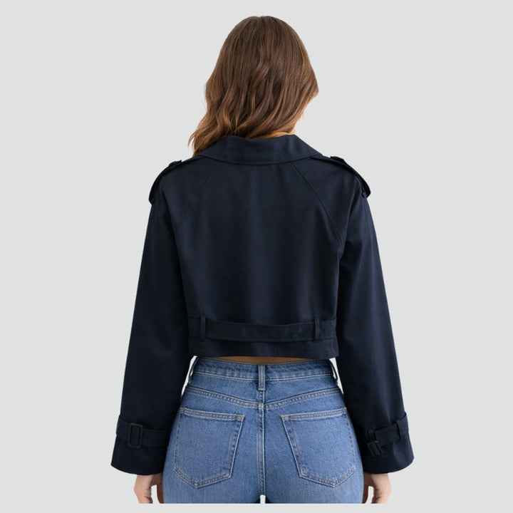 Trench Jacket for Women | Cropped Button-Front