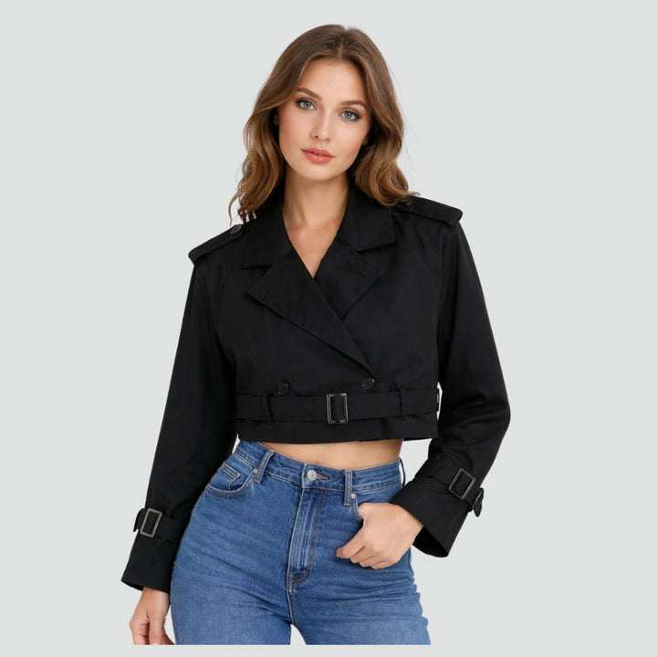 Trench Jacket for Women | Cropped Button-Front
