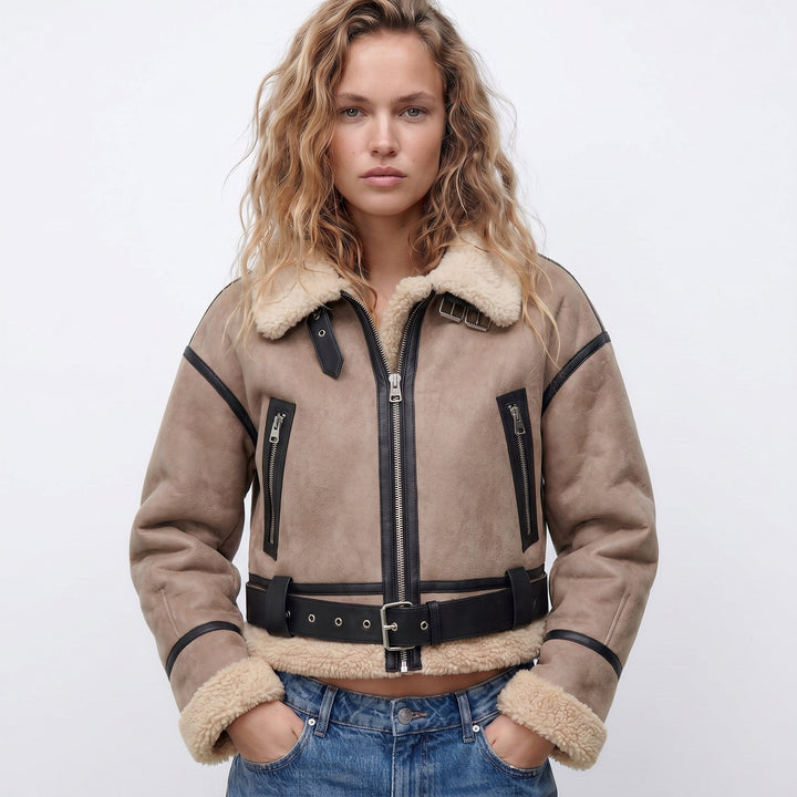 Leather Bomber Jacket for Women | Double-Sided Shearling