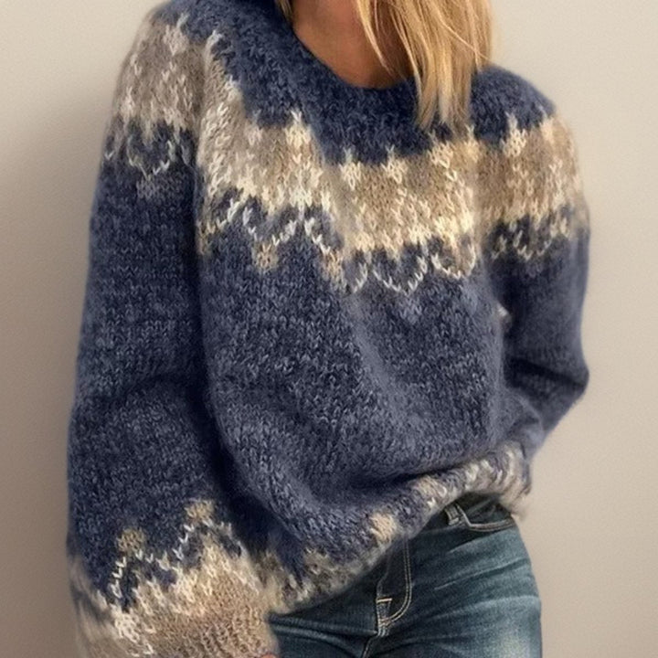 Naomi | Fair Isle Knit Statement Pattern Sweater