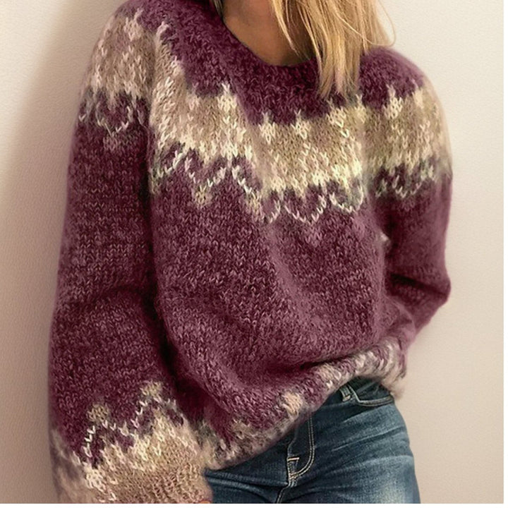 Naomi | Fair Isle Knit Statement Pattern Sweater
