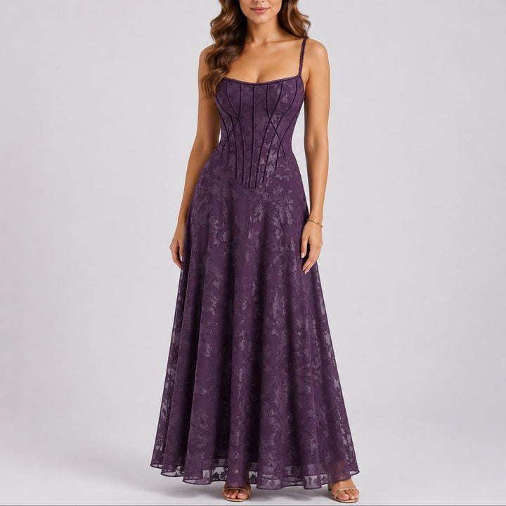 Charlotte | Wedding Guest Corset Maxi Dress