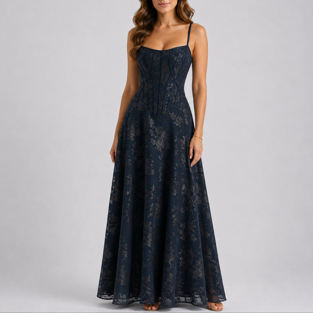 Charlotte | Wedding Guest Corset Maxi Dress