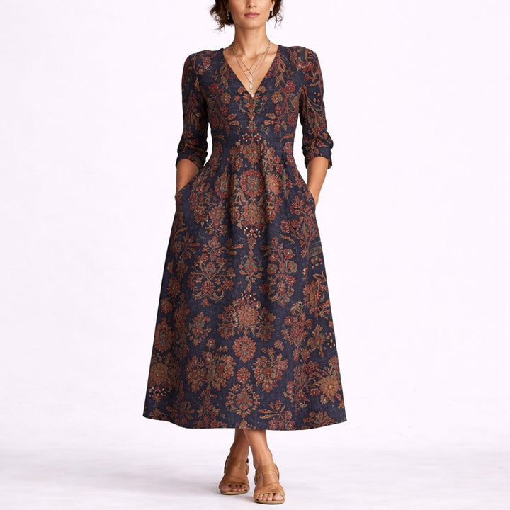 Charlotte | Wedding Guest V-Neck Maxi Dress