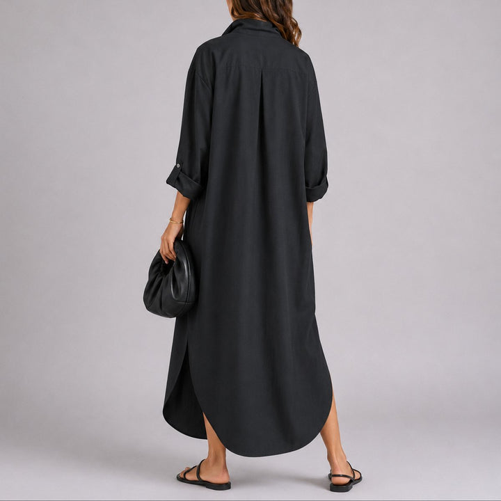 Sophia | Wedding Guest Button-Front Maxi Dress