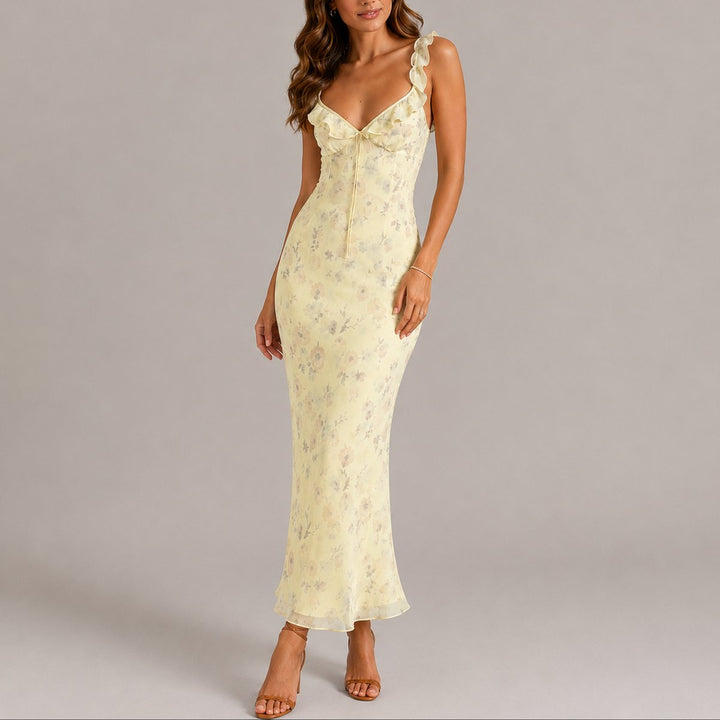 Evelyn | Wedding Guest Ruffle Maxi Dress
