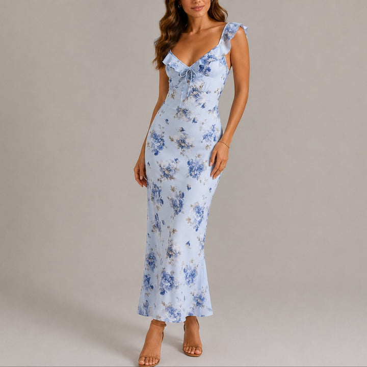 Evelyn | Wedding Guest Ruffle Maxi Dress