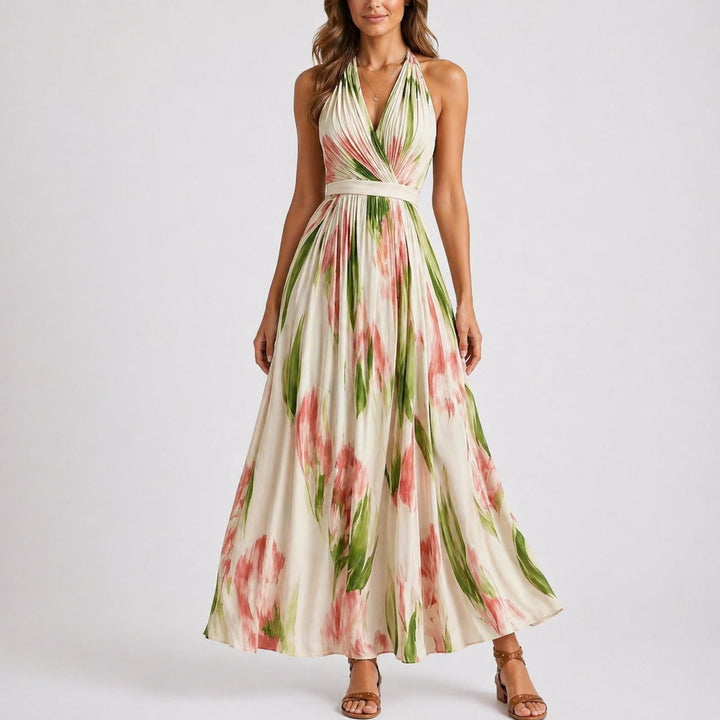 Emma | Wedding Guest Halter Maxi Dress